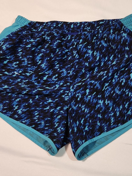 Nike Pants - Nike Women's Black & Blue Patterned Athletic Shorts with Teal Trim